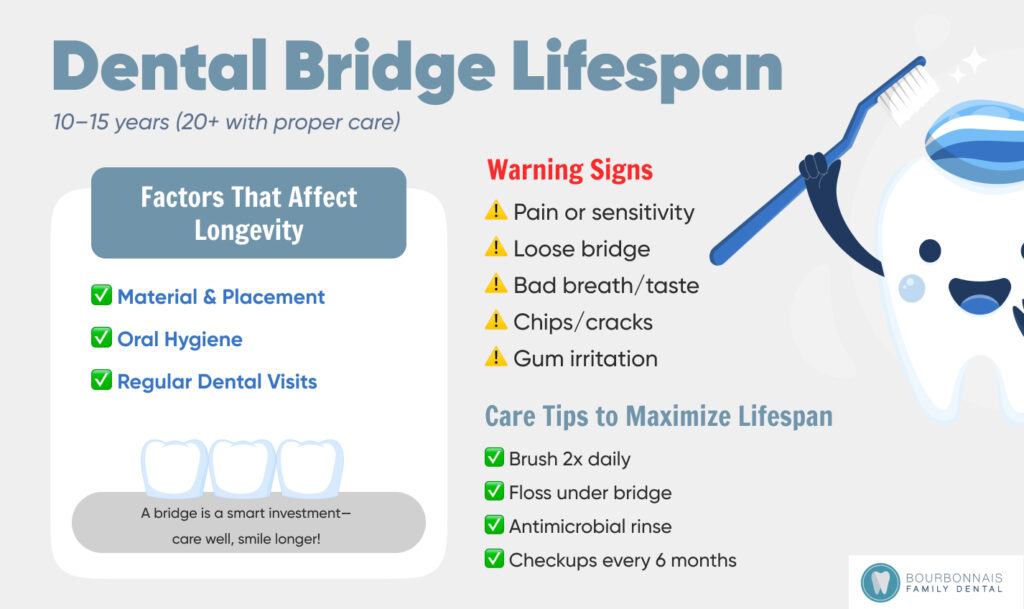 Dental bridge lifespan